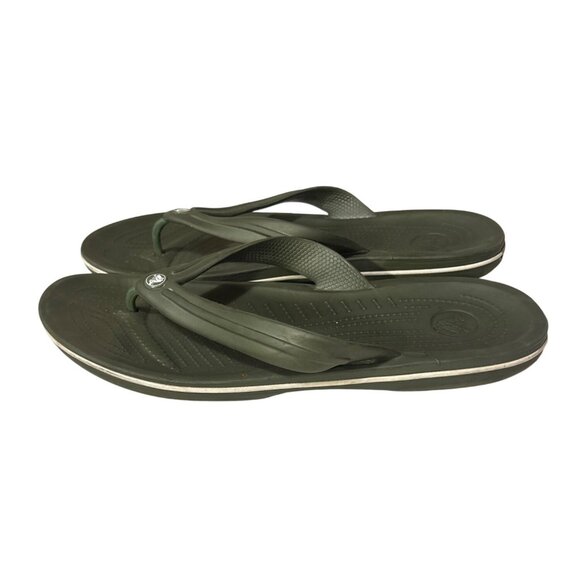 Crocs Mens Green Flip Flops Size 13 - Picture 1 of 6